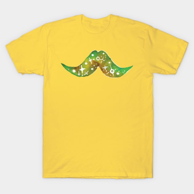 Green Space Mustache T-Shirt by byarielle